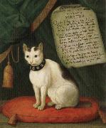 unknow artist Portrait of Armellino the Cat with Sonnet oil painting reproduction
